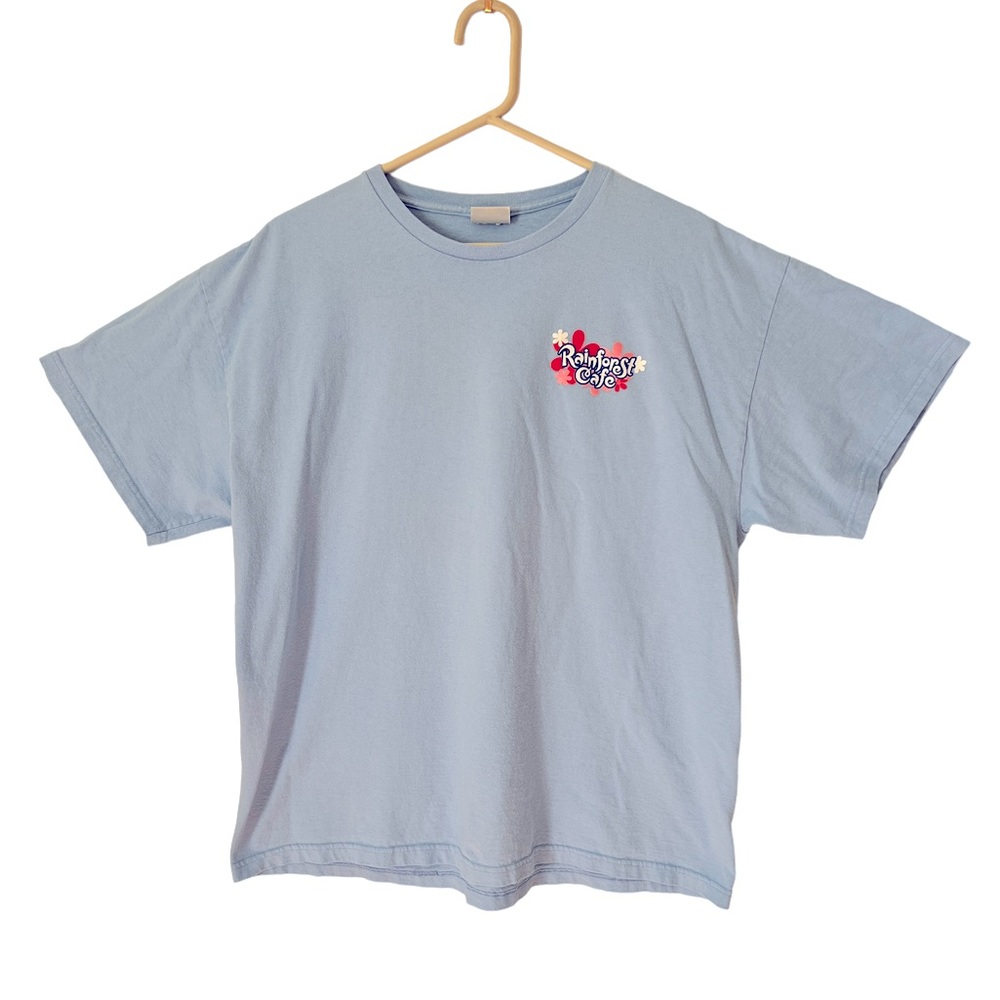 DISNEY’S RAINFOREST CAFE SHORT SLEEVE T-SHIRT LIGHT BLUE WITH GRAPHICS